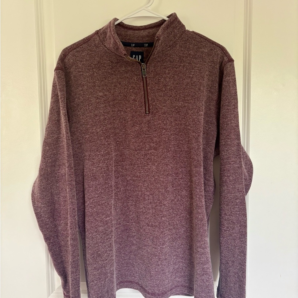 GAP Maroon Zip Up Sweater Classic Knit